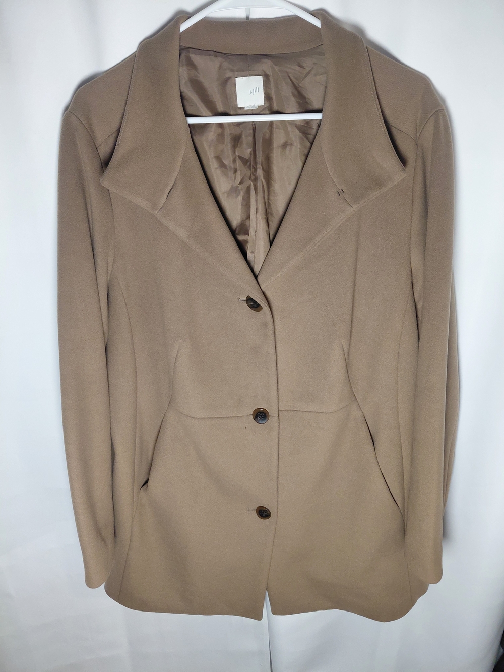 J. Jill Brown Single-Breasted Blazer Jacket